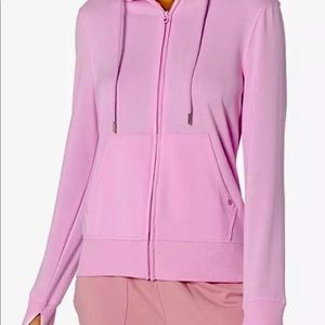 New Juicy Couture Women's Pink Hoodie Fleece Zip Up Hoodie(Sz L)